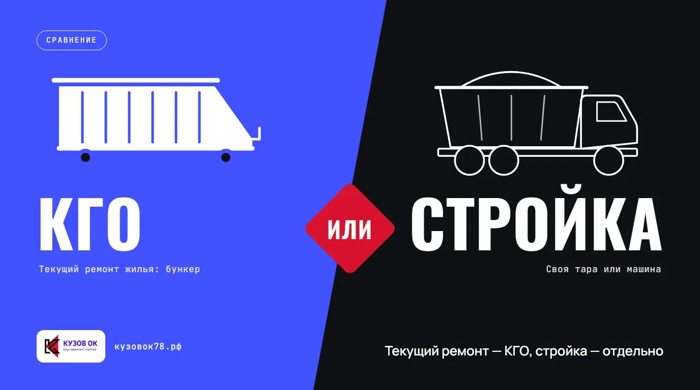 Текущий ремонт — КГО, стройка — отдельно. КГО или Стройка