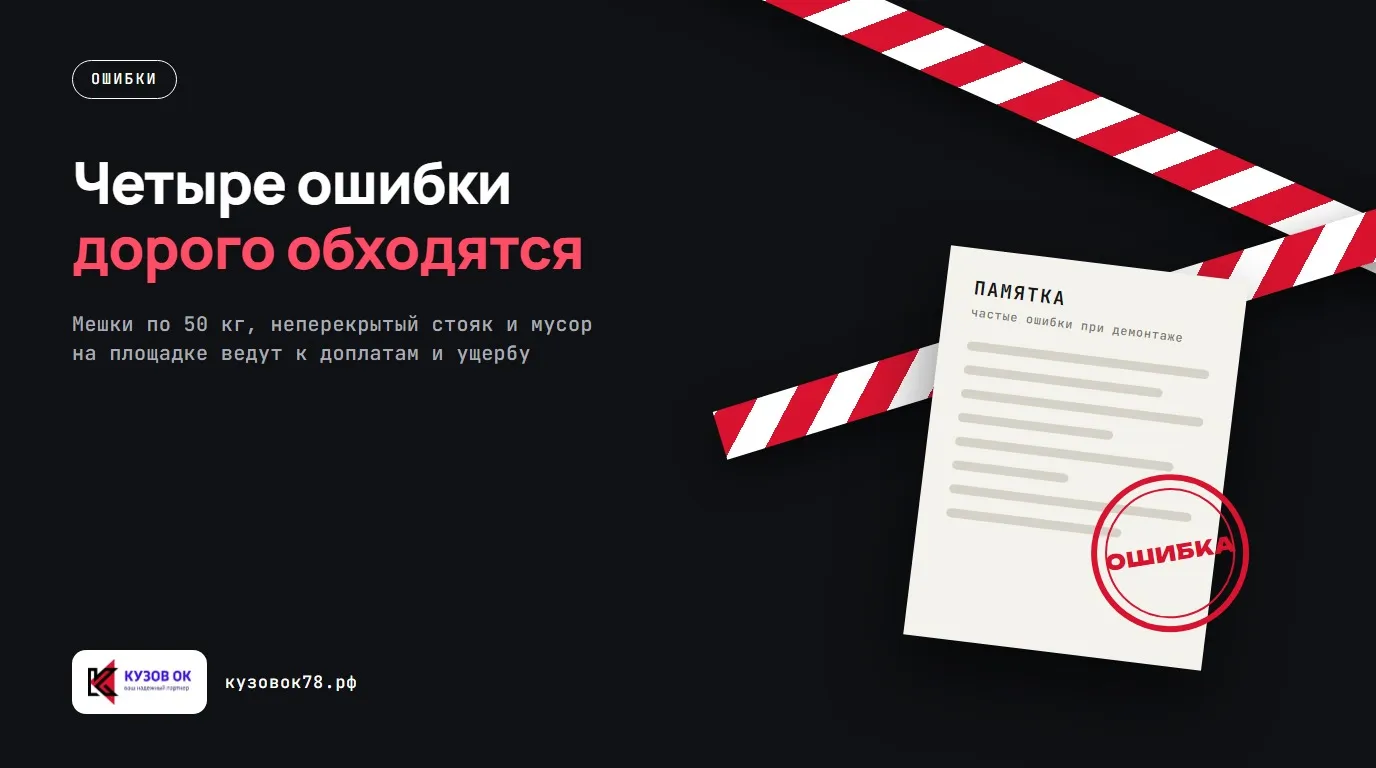 Четыре ошибки дорого обходятся. Мешки по 50 кг, неперекрытый стояк и мусор на площадке ведут к доплатам и ущербу