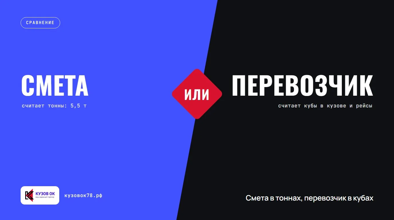 Смета в тоннах, перевозчик в кубах. Смета или Перевозчик