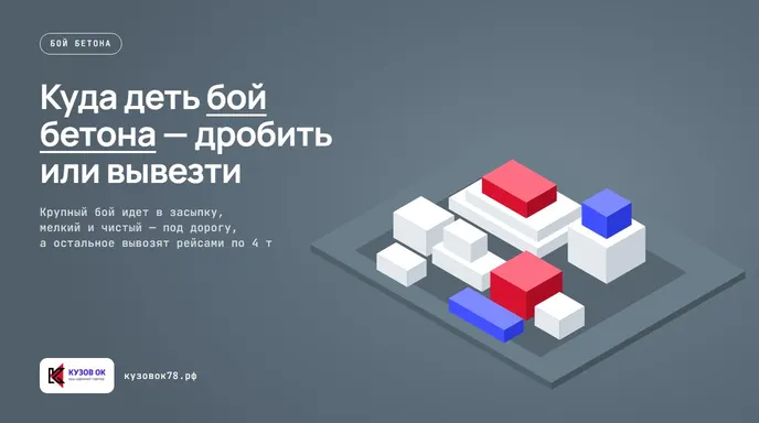 Груда бетонного боя с остатками железной арматуры на строительной площадке.