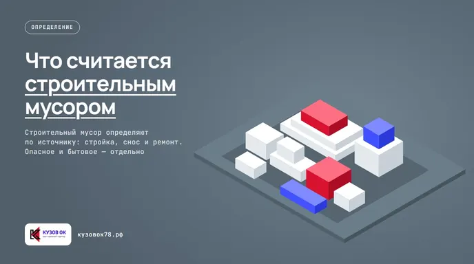 Разделенные по видам кучи строительного мусора: минеральные отходы, листовые материалы и древесина.