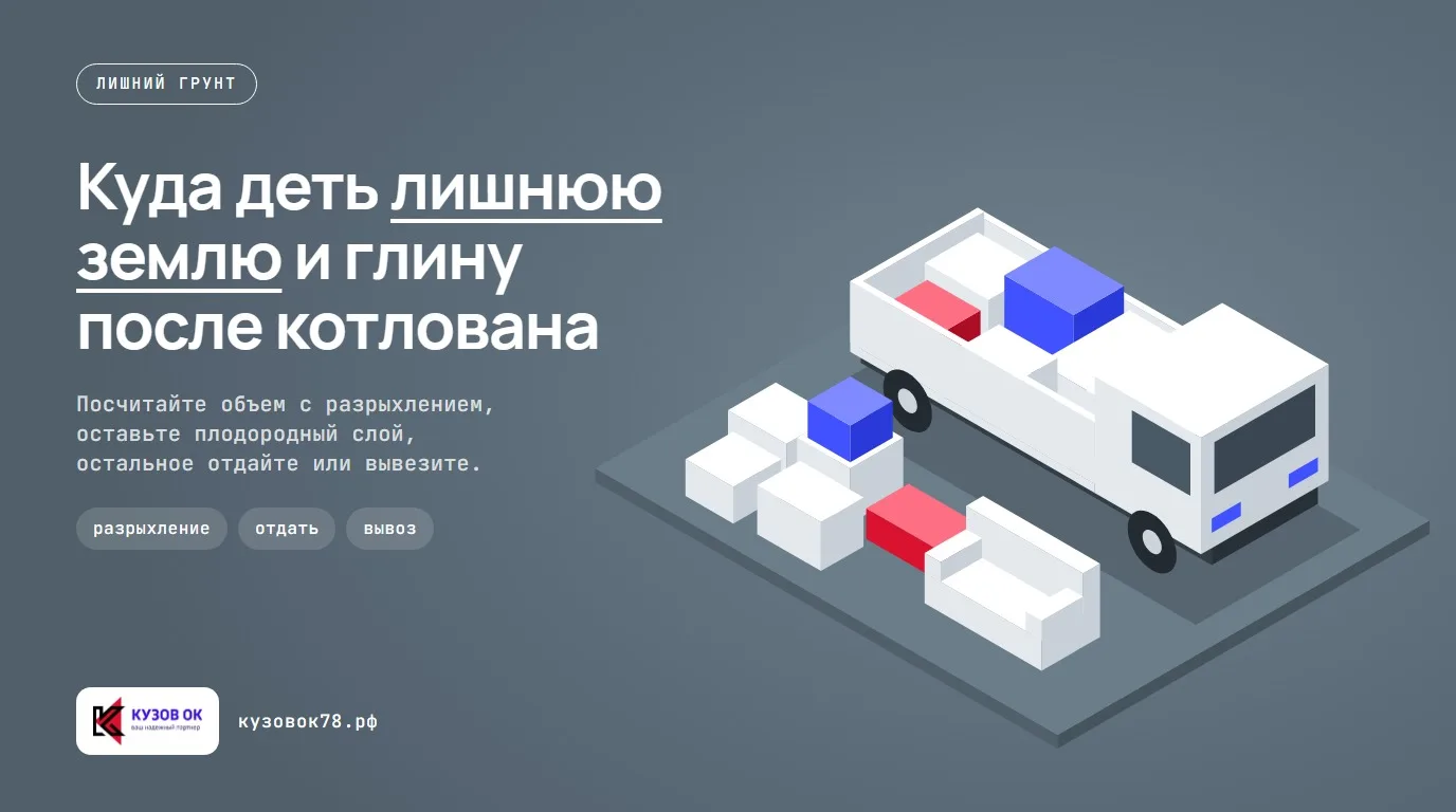 На участке загородного дома лежит большая куча грунта от выемки для фундамента.