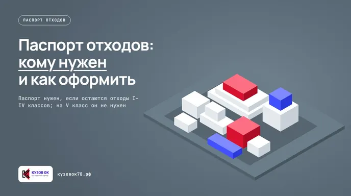 Документ паспорта отходов с указанием кода по ФККО и класса опасности.
